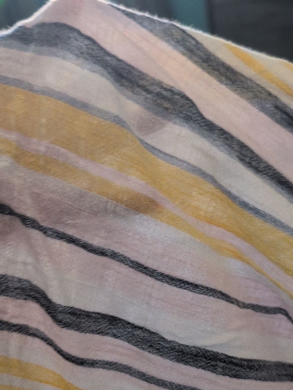 blue island Striped Yellow, Cream & Blue Button-Front Maxi Dress🧚 - Picture 9 of 15